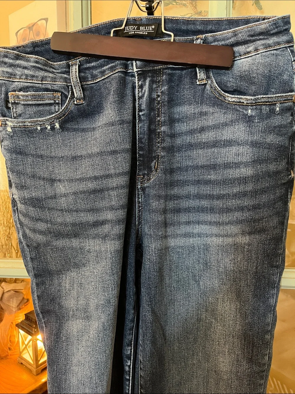 Judy Blue Dark Indigo cropped wide leg jeans